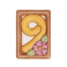 Numero civico Thun 9 piastrella da muro in ceramica da collezione