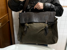 Borsa sportiva da viaggio BARBOUR tracolla messenger cotone cerato e pelle