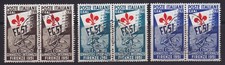 Italia 1951 "Ginnici" i tre  valori in coppia con annullo del 15.6.51 © E. Diena