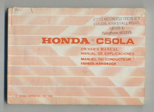 Honda c50la cub manuale - c50la,