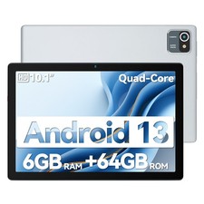 Tablet 10.1 Pollici Android 13 con 6GB RAM 64GB ROM Bluetooth Doppia Fotocamera WIFI
