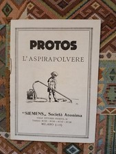 aspirapolvere PROTOS / SIEMENS Milano – opuscolo illustrativo 1940