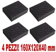 set 4 PEZZI SPESSORI gomma per PONTI SOLLEVATORI tampone H 40 BLOCCHI in gomma