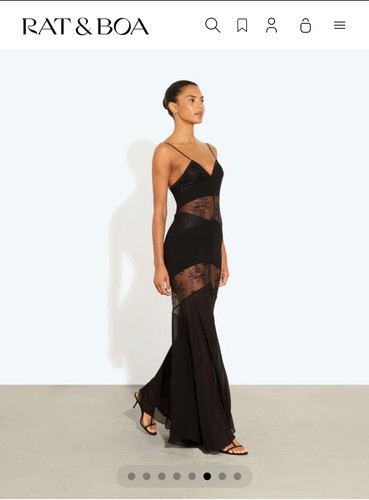 Abito slip pizzo nero rat - slip, in