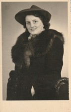 B - Foto Photo Fotografia Fotocartolina Anni 40 - Donna Pelliccia Cappello