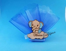 Bomboniera nascita baby elefantino in legno bimbo/a personalizzata completa