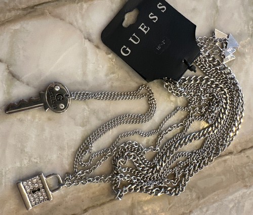Collana guess argento pave - collana,