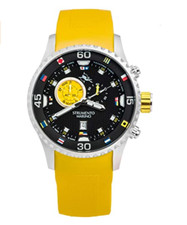 NUOVO Strumento Marino Porto Cervo Cronografo Silicone Quadrante Analogico Orologio GIALLO