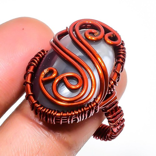 Anello rame con pietra - in,