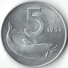 LOTTO N. 2 MONETE DA 5 LIRE -