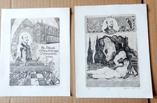 2 EX LIBRIS,20 cm tutto. G. D'ANNUNZIO-pescara ,1988, alla pressa 14 cm