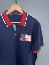 POLO RALPH LAUREN uomo blu navy polo punta TAGLIA XL NUOVA SENZA ETICHETTE bandiera autentica