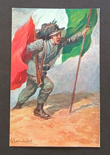 Cartolina bersagliere assalto - cartolina,