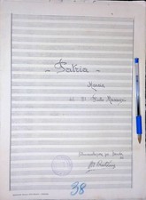 L39) SPARTITO MUSICALE MANOSCRITTO DEL 1923 PATRIA, MASCAGNI, ORESTE CANICATTINI