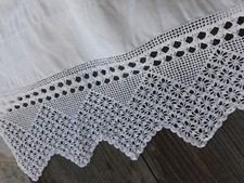 Puro lino tenda a pacchetto bordo uncinetto fatto a mano come nuova perfetta