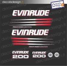 Adesivi motore marino fuoribordo Evinrude FICHT RAM injection 200 cv BLU