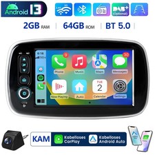 Per Benz Smart Fortwo/Forfour 453 versione base 2014-2022 autoradio carplay +KAM