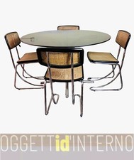 ? Bauhaus Marcel Breuer  1970 Vintage Set 4 Sedie e Tavolo Paglia di Vienna