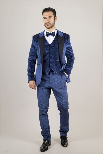 Uomo pezzi velluto blu - da,