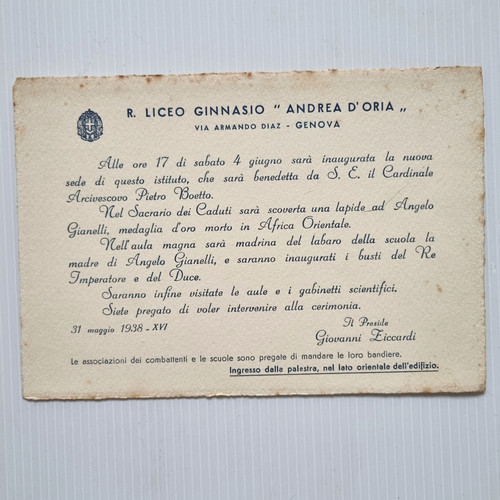 Fascismo regio liceo - fascismo, andrea