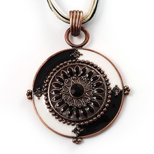 Ciondolo cavo disco smaltato