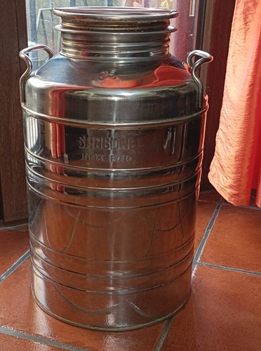 Bidone olio acciaio inox - bidone,