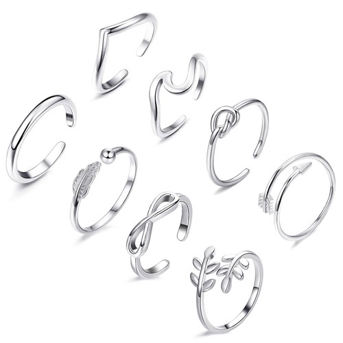Set anelli punta argento - 8, pz/set