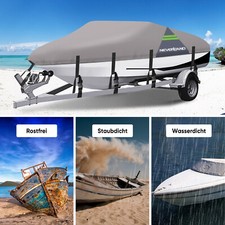 210D Bootsperning Copertura Barca Impermeabile per Yacht Scafo a V Grigio 20-22FT