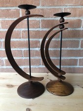 Due candelieri in ferro e legno -  stile  moderno - pari al nuovo