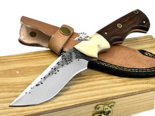 COLTELLO ARTIGIANALE DA CACCIA LAMA IN ACCIAIO BALESTRA LAMA FISSA COLLEZIONE