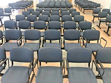 Panca Sedia Sala d'Attesa riunioni 3 Posti in Acciaio sedute imbottite Blu.