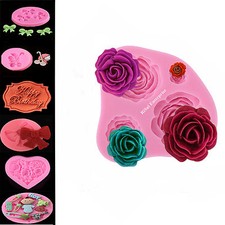 Rose Fiore Fiocco Silicone Stampo Sugarcraft, Decorazione Dolci, Ripieno, Fimo