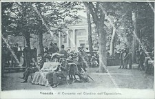 bm59 cartolina venezia citta' al concerto nel giardino dell'esposizione