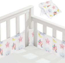 Paracolpi Lettino, 2 Pezzi Paraurti Cot Morbida E Traspirante, Paracolpi per Let