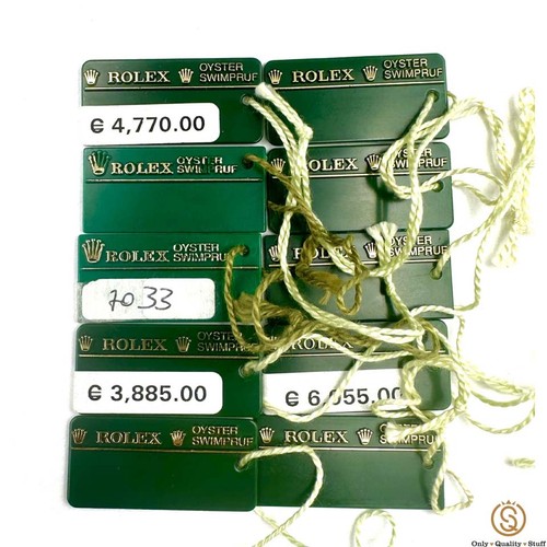 Rolex x10 green tags - tags, verde