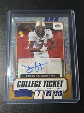 Biglietto Collegio Damon Hazelton - Contenders 2021 - Texans - Auto - Blu /39 RC