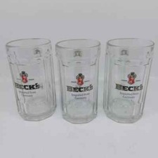1 Boccale Bier Birra Beer BECK'S 0,4 lt Altezza 15 cm Bicchiere Originale LEGGI