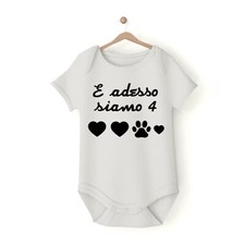 Body in cotone bimbo e bimba personalizzato con frase e adesso siamo in