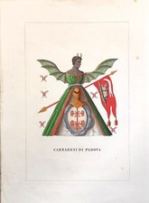 1841 ARALDICA STEMMA FAMIGLIA CARRARESI PADOVA