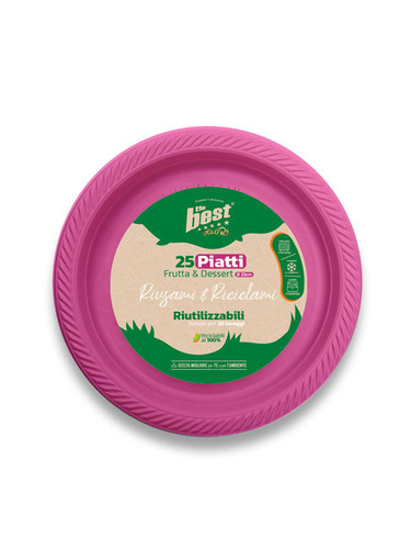 Piatti plastica fucsia - plastica,