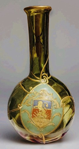 Vaso vetro dorato smaltato - vetro,