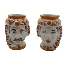 Testa di moro fatto a mano in Ceramica di Caltagirone H. 12cm