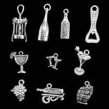 ? Lotto 10 CHARMS tema DRINK VINO SOMMELIER BARMAN come foto