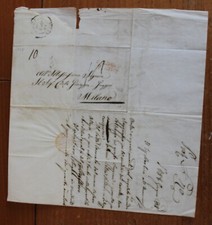 1828 lettera SANTA VITTORIA di REGGIO EMILIA-MILANO a CONTE Giuseppe GREPPI-H577