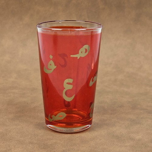 Bicchiere vetro rosso - vetro,