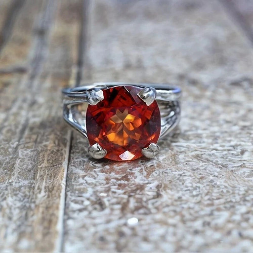 Anello zaffiro arancio - anello,