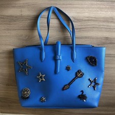 Ermanno Scervino maxi borsa Shopper Blu con Applicazione Gioielli