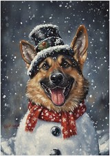 Pupazzo di neve pastore tedesco puzzle 300/500/1000 pezzi