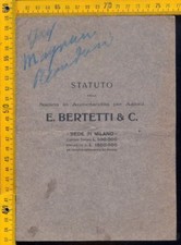 Statuto primi 900 S.P.A. E. Bertetti & c. Milano 1907