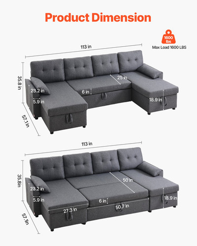Vevor divano letto - divano,